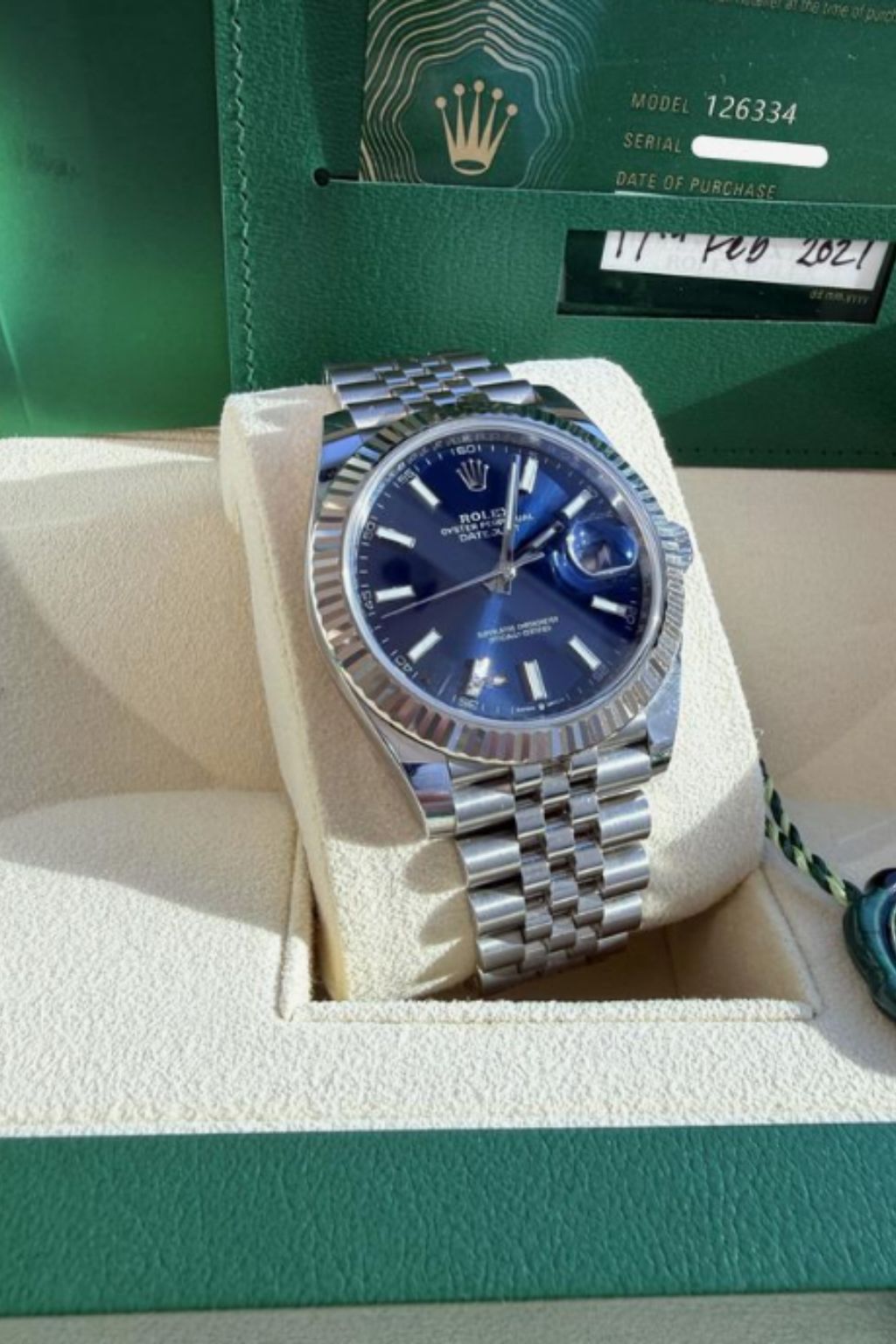 Rolex Datejust Oyster Blue Dial 41 mm 126334
