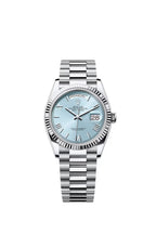 Rolex President Day-Date Platinum Ice 128236 Blue Dial