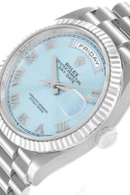 Rolex President Day-Date Platinum Ice 128236 Blue Dial